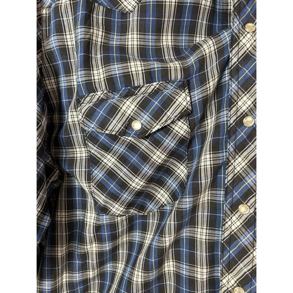 Vintage 1990’s Wrangler Long Sleeve Pearl Snap Button Up Shirt Size Lg - Picture 3 of 10